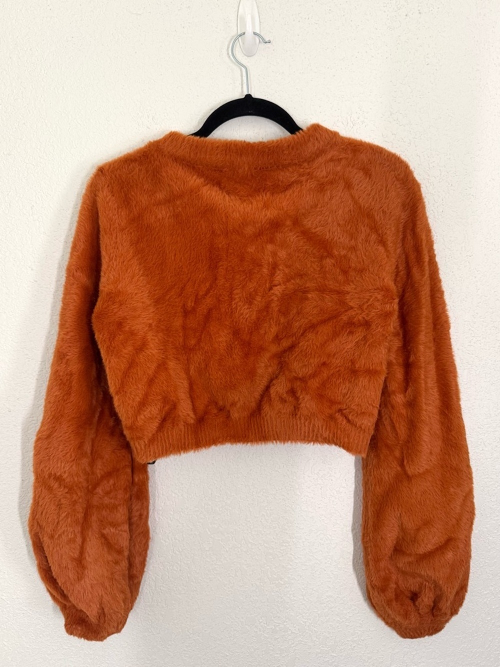 For Love & Lemons Myriam Heart Crystal Cropped Cardigan Sweater Orange Medium - Picture 4 of 6
